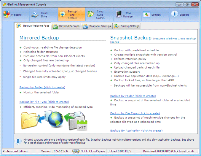 Backup Welcome Page
